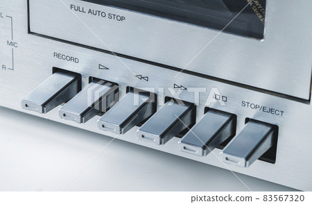 audio tape recorder closeup audio tape recorder closeup 83567320