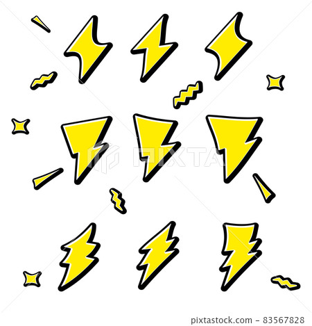 Lightning bolts and stars. Hand drawn power doodles. Cartoon style. Electric energy design. Lightning bolt icon. Thunderbolt vector Lightning bolts and stars. Hand drawn power doodles. Cartoon style. Electric energy design. Lightning bolt icon. Thunderbolt vector 83567828