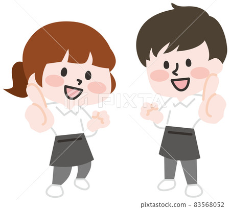 在餐廳工作的男女員工 83568052