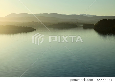 Quiet sea like the surface of the Norwegian Gorge 83568275