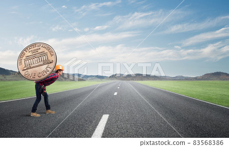 Builder man carry coin Builder man carry coin 83568386