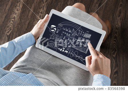 Business woman with computer tablet 83568398