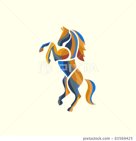 Standing Horse with colorful style illustration Standing Horse with colorful style illustration 83569425
