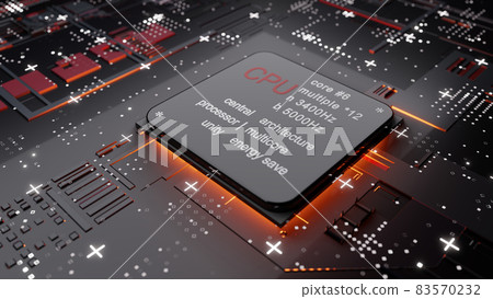 Abstract CPU with glow from below 83570232