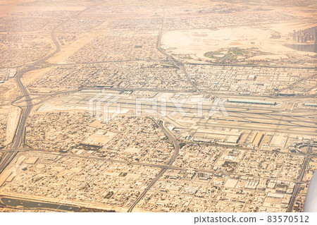 Aerial View Of Development In Dubai Airport Area. Dubai, United Arab Emirates 83570512