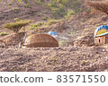 Remote Afar nomad shelter village in Djibouti 83571550