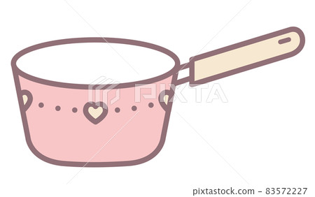 一個可愛的粉紅色手鍋平底鍋的插圖 83572227
