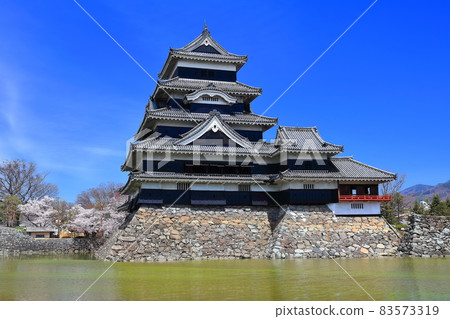 [長野縣]櫻花盛開的松本城（Da Tenshu和Tsukimi Pass） 83573319