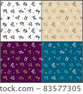 Horoscope symbols seamless pattern with hand drawn Zodiac Signs 83577305