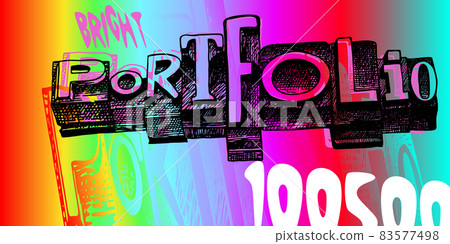 Portfolio creative word. Banner Vector Illustration 83577498