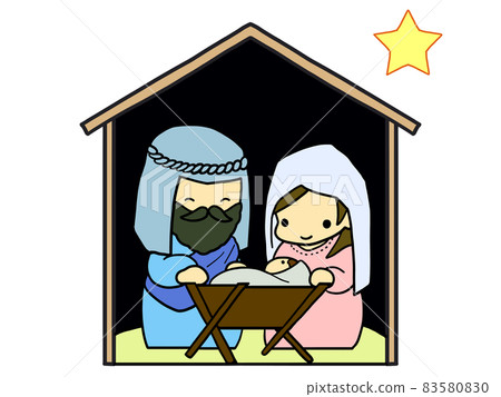 約瑟夫和瑪麗盯著耶穌（基督誕生 1） 83580830