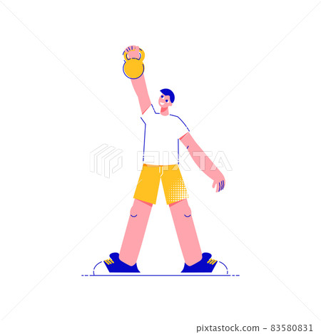 Weight Lifting Boy Composition 83580831