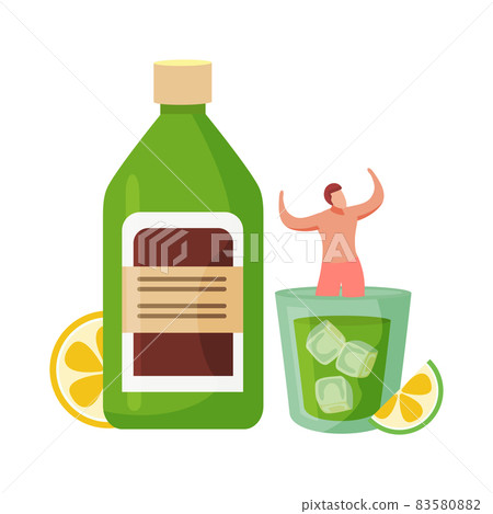 Green Alcoholic Cocktail Composition Green Alcoholic Cocktail Composition 83580882