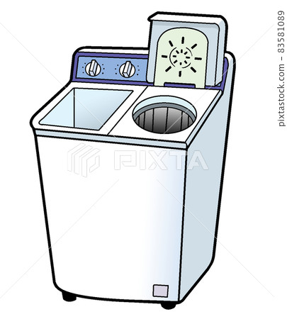 Double-layer washing machine [Nostalgic Showa home appliances, dirt, white goods, housework, cleaning] 83581089
