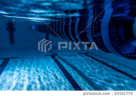 Underwater imaging of swimming pool. Beauty, sport, water and depth Underwater imaging of swimming pool. Beauty, sport, water and depth 83581759