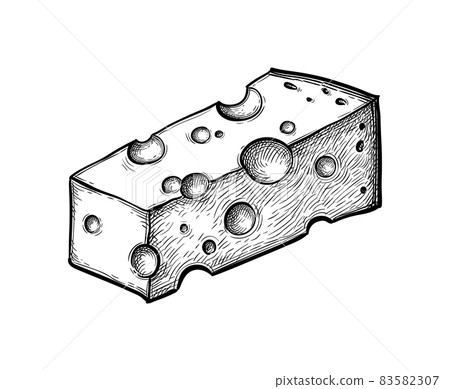 Ink sketch of cheese 83582307