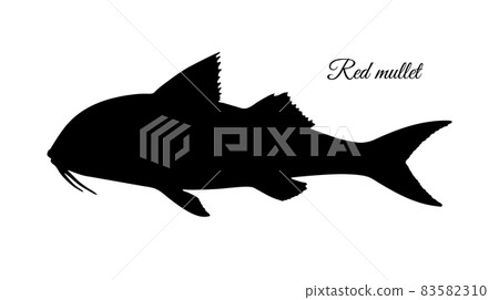 Silhouette of red mullet fish. 83582310