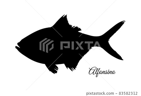Silhouette of alfonsino fish. 83582312