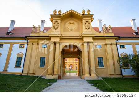 Lednice castle Chateau in Moravia, Czech Republic. UNESCO World Heritage Site. 83583127