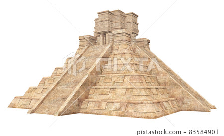 Mayan temple isolated on white background 83584901
