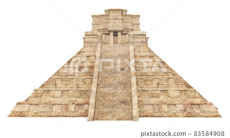 Mayan temple isolated on white background 83584908