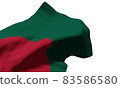Bangladesh flag waving china national flag background clipping path on white background 83586580