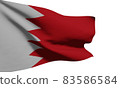 Bahrain flag waving china national flag background clipping path on white background 83586584