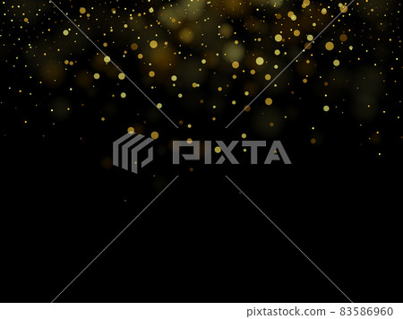 Gold glitter texture on a black background. Golden explosion of confetti. Golden grainy abstract texture on a black background. Design element. Vector illustration 83586960