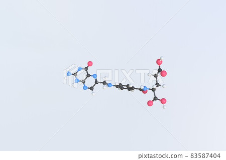 Vitamin m molecule, isolated molecular model. 3D rendering 83587404
