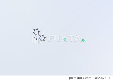 Diquat molecule, scientific molecular model, looping 3d animation 83587405