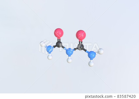 Molecule of biuret, isolated molecular model. 3D rendering Molecule of biuret, isolated molecular model. 3D rendering 83587420