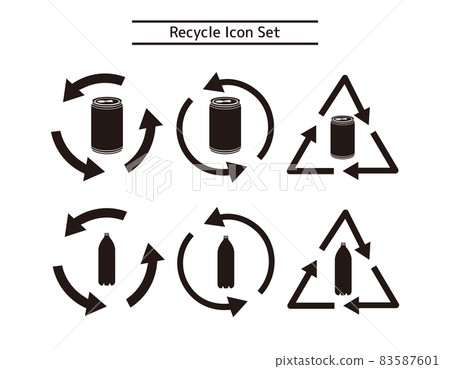 Cans and PET bottles recycling mark vector illustration Cans and PET bottles recycling mark vector illustration 83587601