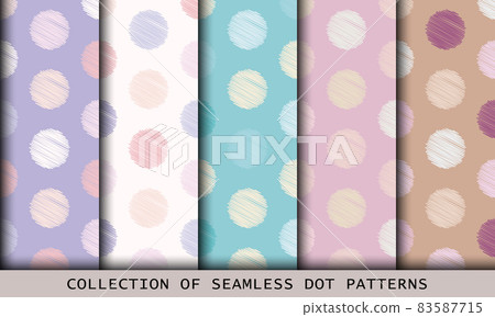 Colorful polka dot seamless pattern background set - Stock Illustration ...