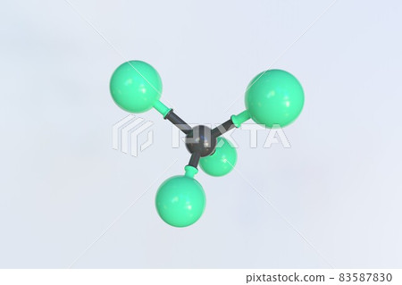 Dichlorodifluoromethane molecule, scientific molecular model, looping 3d animation Dichlorodifluoromethane molecule, scientific molecular model, looping 3d animation 83587830