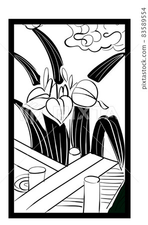 Hanafuda 插圖單色黑白線描單玫瑰 | May Moriwaka Yatsuhashi | 日本紙牌遊戲 Hanafuda 插圖單色黑白線描單玫瑰 | May Moriwaka Yatsuhashi | 日本紙牌遊戲 83589554