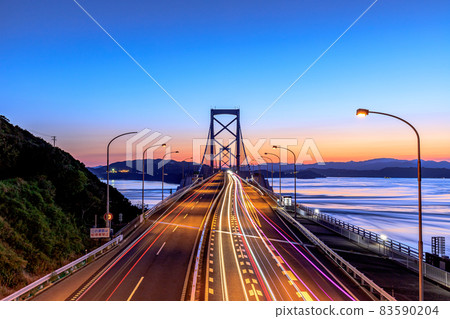 Onaruto Bridge before dawn Naruto City, Tokushima Prefecture 83590204