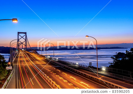 Onaruto Bridge before dawn Naruto City, Tokushima Prefecture 83590205