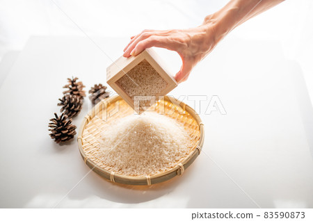 Japanese staple food white rice 83590873