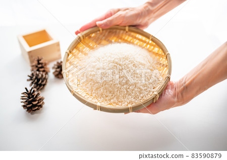 Japanese staple food white rice 83590879