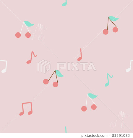 pastel cherry and music note seamless background for fabric pattern pastel cherry and music note seamless background for fabric pattern 83591083