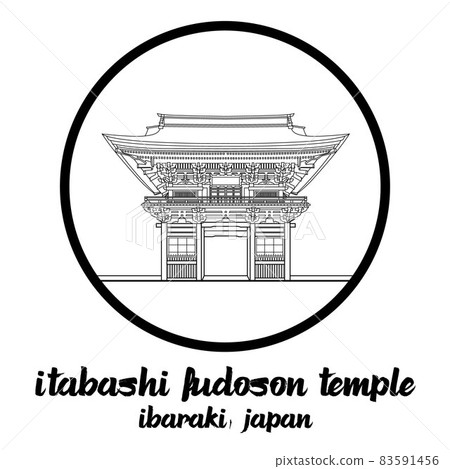 Circle Icon line Itabashi Fudoson Temple. Vector illustration Circle Icon line Itabashi Fudoson Temple. Vector illustration 83591456