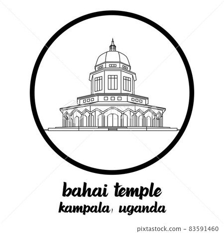 Circle Icon line Bahai Temple. Vector Illustration Circle Icon line Bahai Temple. Vector Illustration 83591460