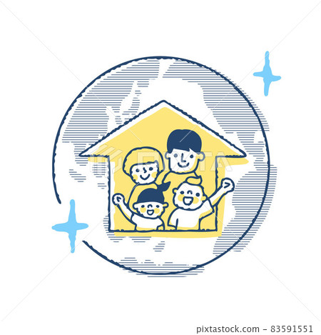 Earth and smiling family 83591551