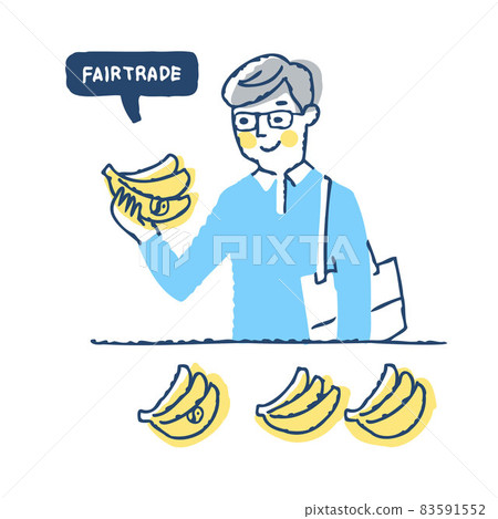 A man picking up a fair trade banana 83591552