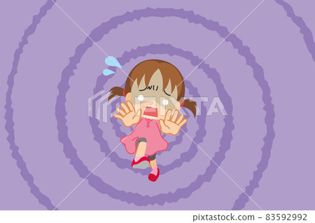 一個可愛的小女孩掉進深淵背景卡通漩渦底部衝擊的插圖 一個可愛的小女孩掉進深淵背景卡通漩渦底部衝擊的插圖 83592992