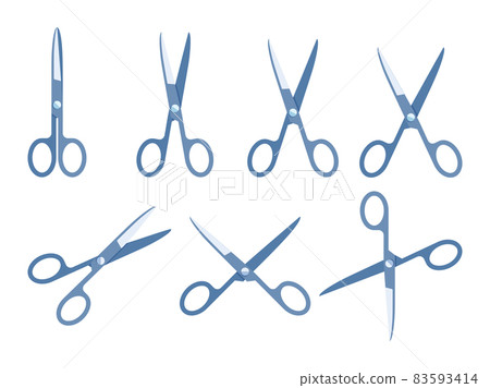 Stationary scissor flat cartoon icon cutting set Stationary scissor flat cartoon icon cutting set 83593414