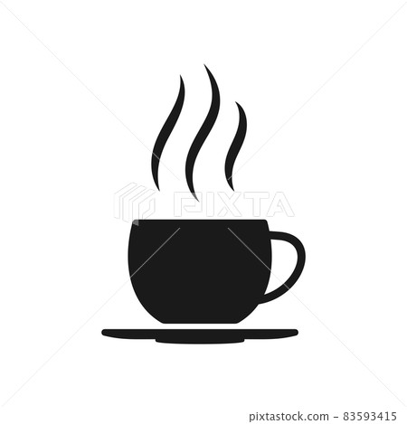 Cup tea time glyph icon coffee hot drink vector 83593415