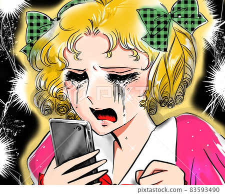 70's Shojo manga A blonde vertical roll lady who is shocked by slander and cries. 70's Shojo manga A blonde vertical roll lady who is shocked by slander and cries. 83593490