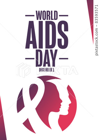 World AIDS Day. December 1. Holiday concept. Template for background, banner, card, poster with text 83593571