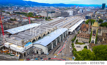 Zurich central train station drom above 83593780